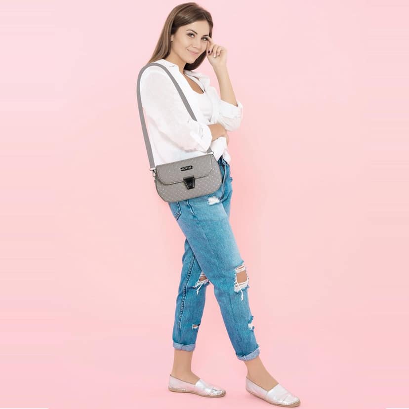 LOREM Faux Leather Handbag for Women � Turnlock Closure, Adjustable Shoulder Strap, Stylish & Compact, 1.35L Capacity view 6