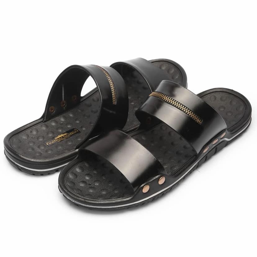 FEATHER LEATHER Stylish Men's Comfortable & Lightweight Sandals & Slippers | Genuine Leather Casual Slipper/flip-flop for Men | Everyday and Office Use Slipper view 7