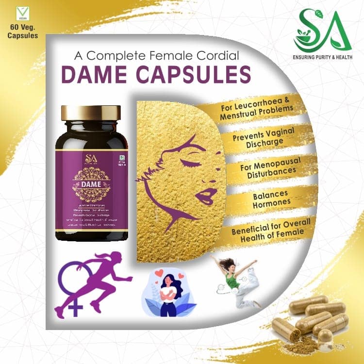 DAME( Women ayurvedic herbs, Shatavari, Ashwagandha, Ashoka, Lodhra, Babool) view 4