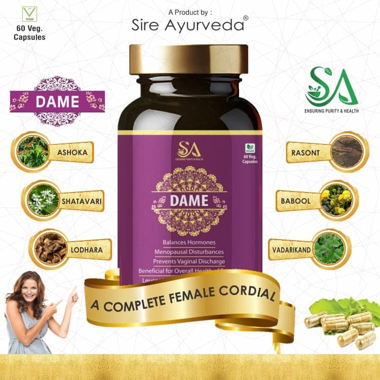 DAME( Women ayurvedic herbs, Shatavari, Ashwagandha, Ashoka, Lodhra, Babool) view 5