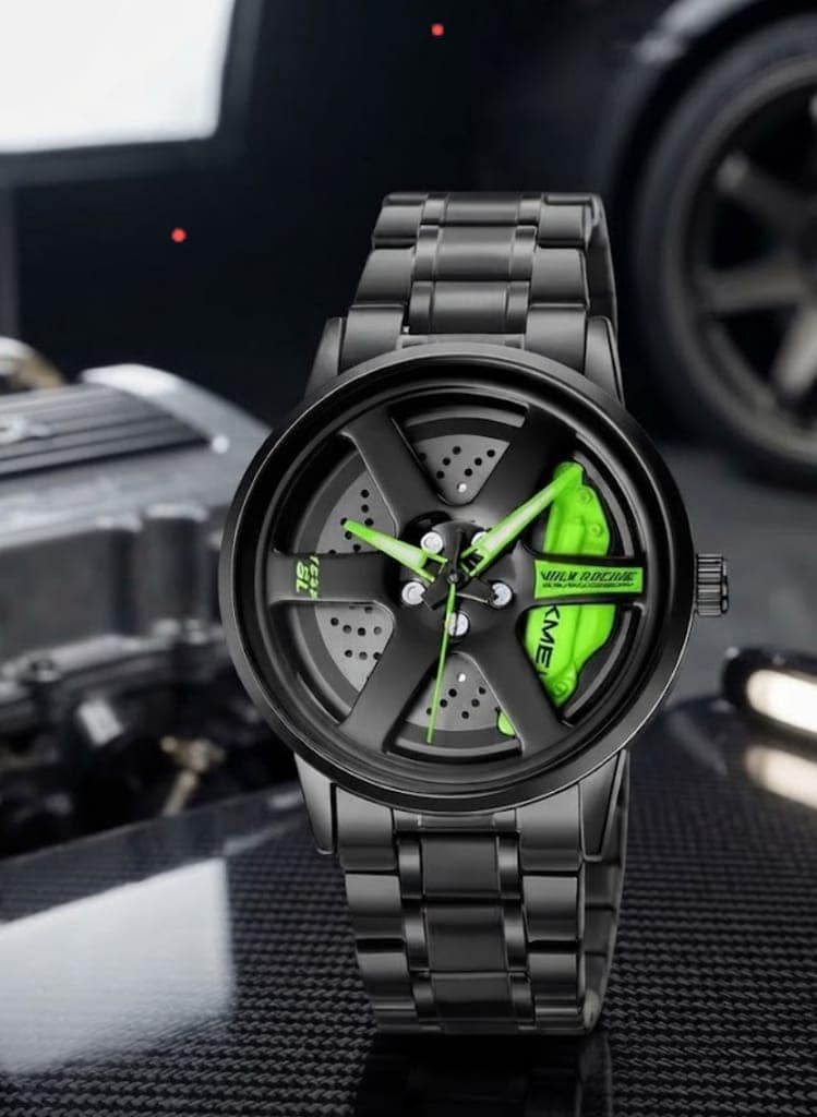 Speedometer Style 360 Rotating Rim Watch for Car & Bike Enthusiasts view 5