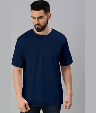 Veirdo Pack of 1 100% Cotton Oversized Fit Men's T-Shirt ( Black )