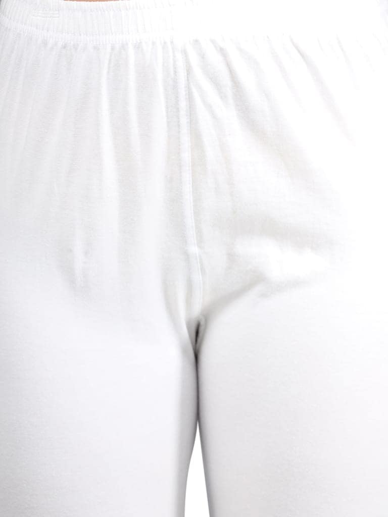 SOFT COLORS Women's Skinny Fit Ethnic Wear Churidar Leggings (Off White) view 7