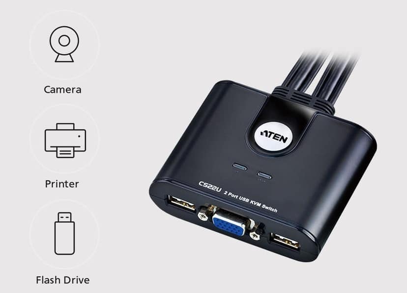 Aten 2 Port KVM Switch CS22U view 7