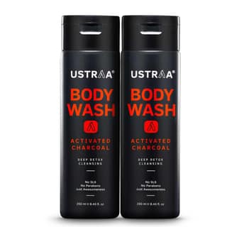 Ustraa Body Wash-Activated Charcoal 250 ml (Pack of 2)