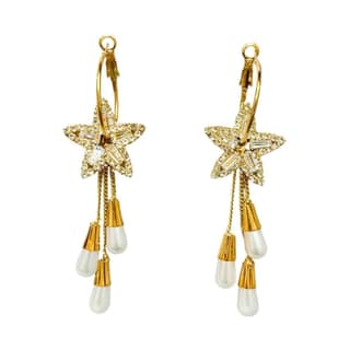 Jewelryklub American Diamond Stone Earrings Star Shaped For Girls Women