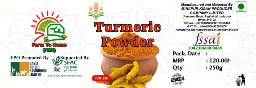 Turmeric Powder - 100% Pure & Natural Haldi Powder | 250gm (pack of 2) view 4