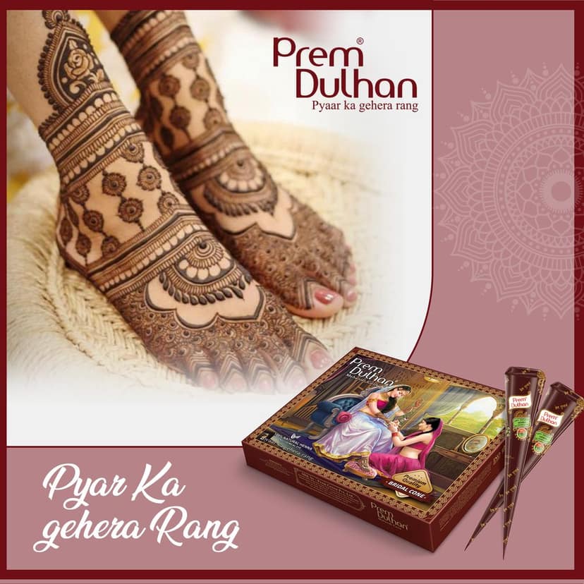 Prem Dulhan Bridal Mehndi | Natural, Long-Lasting Henna for Hands (420g) view 7