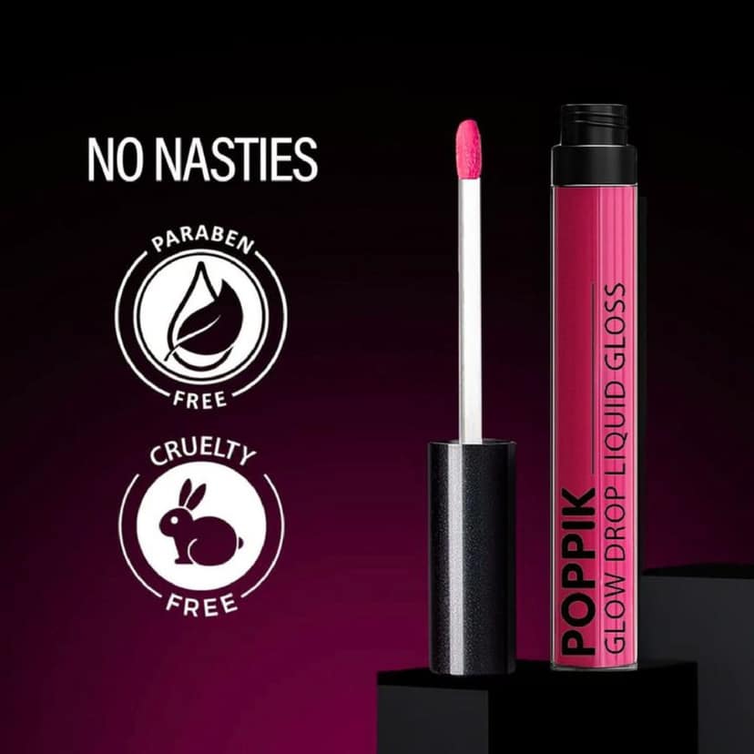 POPPIK Liquid Gloss Lipstick for Women | High Shine, Non Sticky, Moisturizing Lip Color | Smooth Glossy Finish | Party & Everyday Wear Lip Gloss, Ideal for Wedding, Casual Outings, Gifting, 2ML view 4