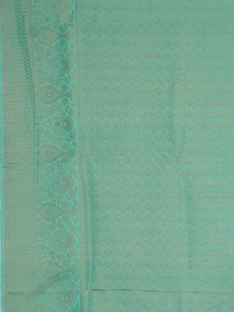 Sea Green Khadi Silk Saree view 4