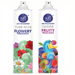 Aura Aerosols Air Freshener 300ml (Pack of 2) - Tube Rose & Desire