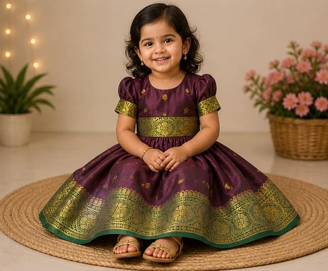 LLuster Elegant Baby Girls Silk Satin Frock and Dresses Available (Newborn Baby to 5 Years) Ideal for Birthdays, Festivals and Weddings. Sleeveless Affordable Quality Cute Baby Frock Wine view 2