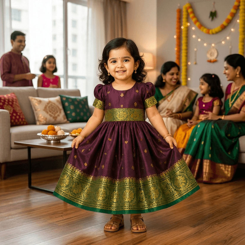LLuster Elegant Baby Girls Silk Satin Frock and Dresses Available (Newborn Baby to 5 Years) Ideal for Birthdays, Festivals and Weddings. Sleeveless Affordable Quality Cute Baby Frock Wine view 3