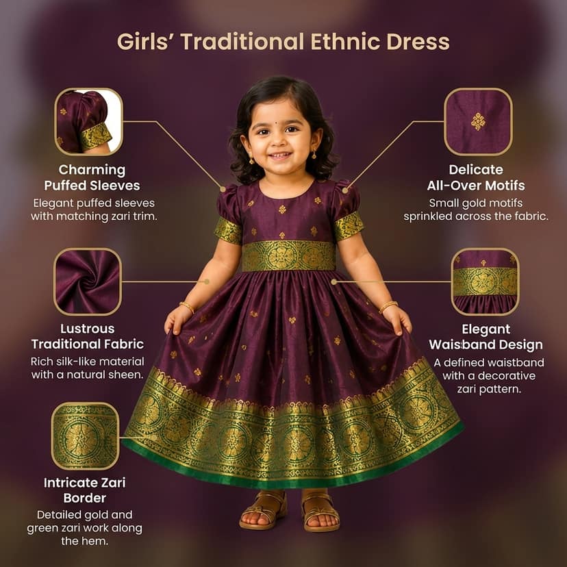 LLuster Elegant Baby Girls Silk Satin Frock and Dresses Available (Newborn Baby to 5 Years) Ideal for Birthdays, Festivals and Weddings. Sleeveless Affordable Quality Cute Baby Frock Wine view 4