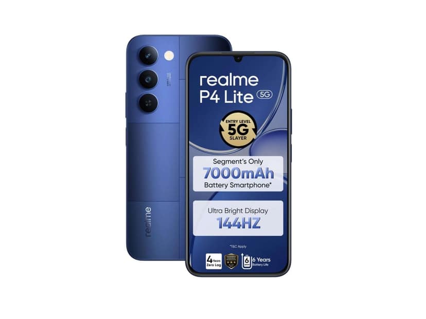 Realme P4 Lite 5G Smartphone, 4GB RAM, 128GB Storage - Mosaic Blue