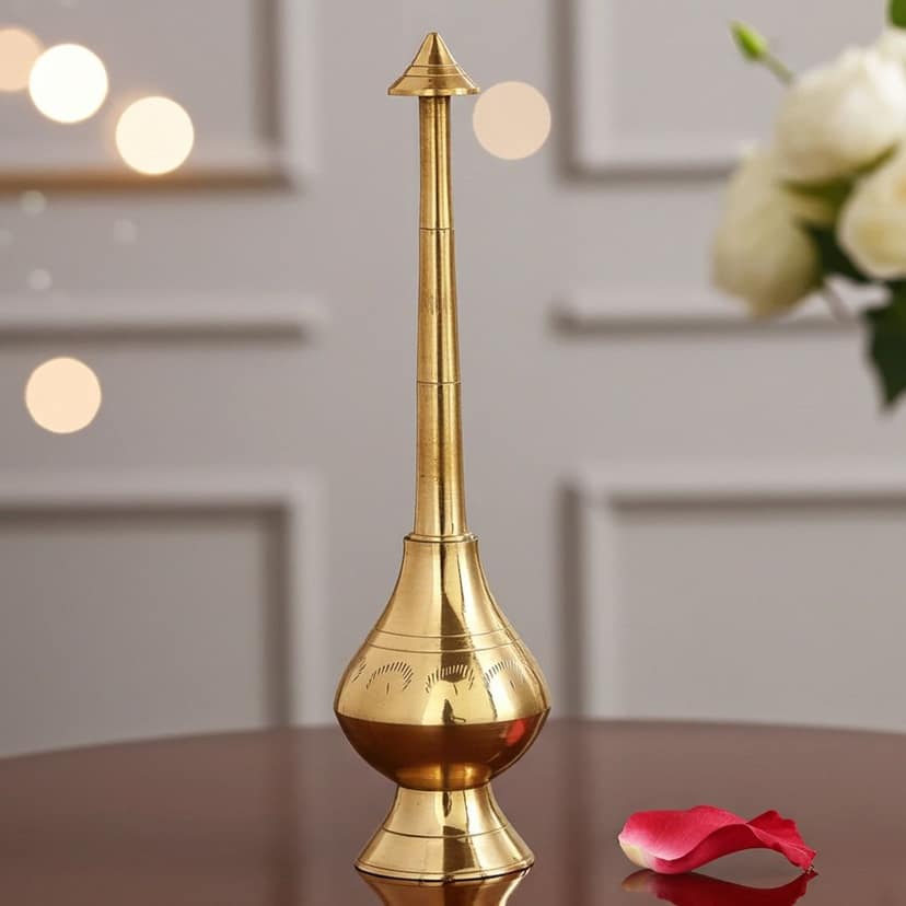 Brass Gulab Pash Rosewater Sprinkler ? Antique Pooja Item, Height : 8.1 Inch (ZMAS238 C) view 3