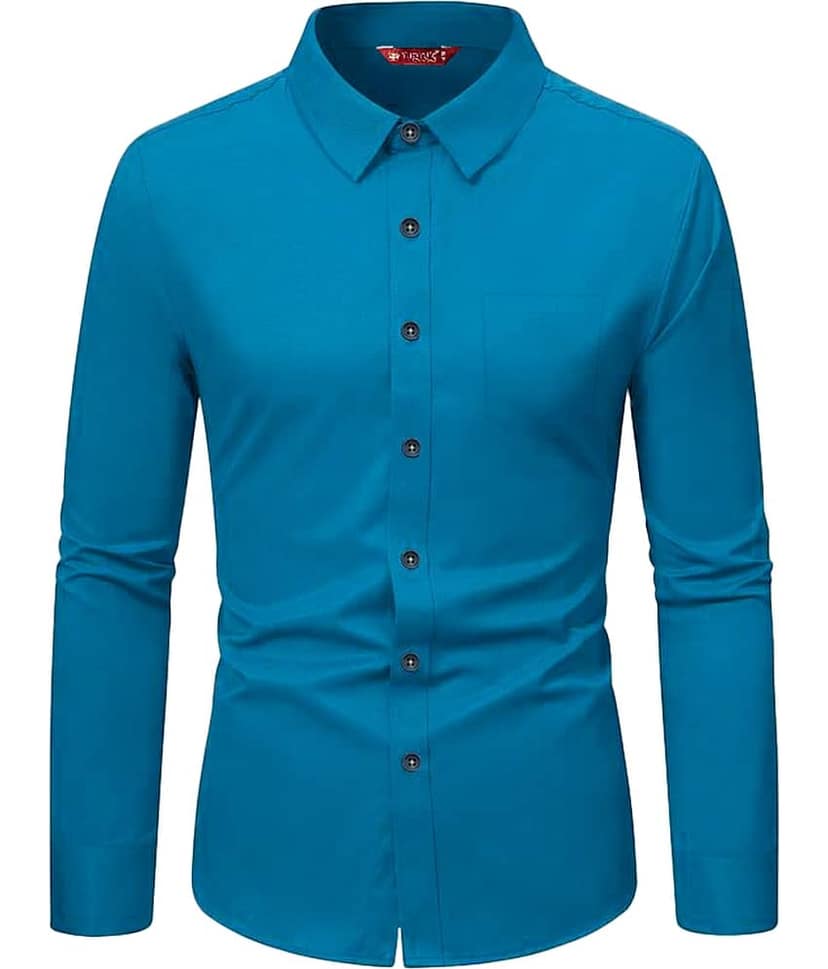 Yugnik Cotton Blend Slim Fit Full Sleeves Men's Formal Shirt - Mint Green ( Pack of 1 )