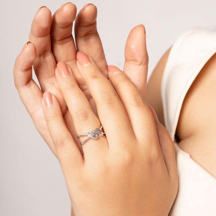 Silver Twisted Knot Ring view 2