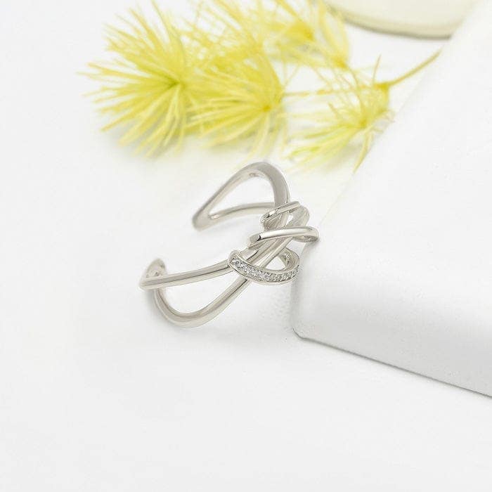 Silver Twisted Knot Ring view 3