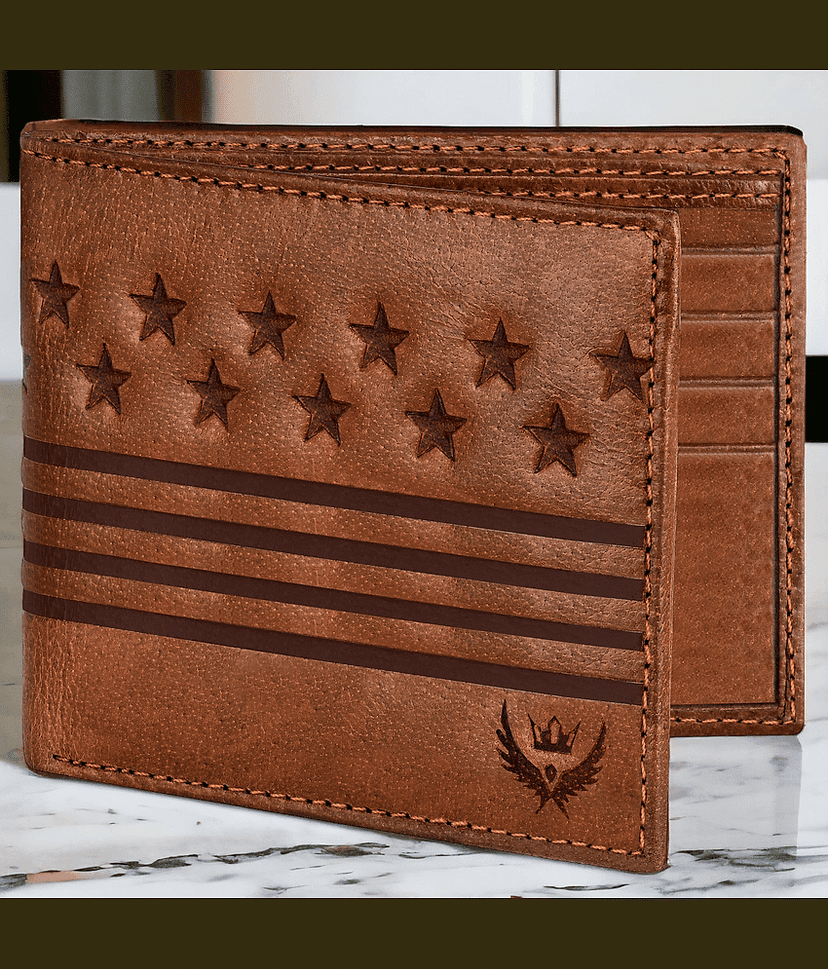 Lorenz Blue 100% Leather Men's RFID Wallet ( Pack of 1 )