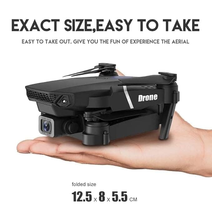 E88 Drone with 4k Camera Foldable 1080P HD Drone with FPV Live Video, Gestures Selfie, Altitude Hold, One Key Take Off/Landing, 3D Flips, Code Free Headless Mode, Aerial Photography RC Drone Ultimate 3 view 4