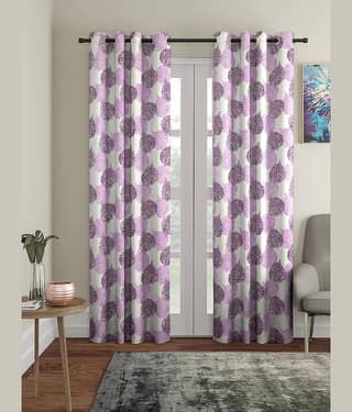 Cortina - Nature Printed Room Darkening Eyelet Curtain-5 Ft-pack of 2