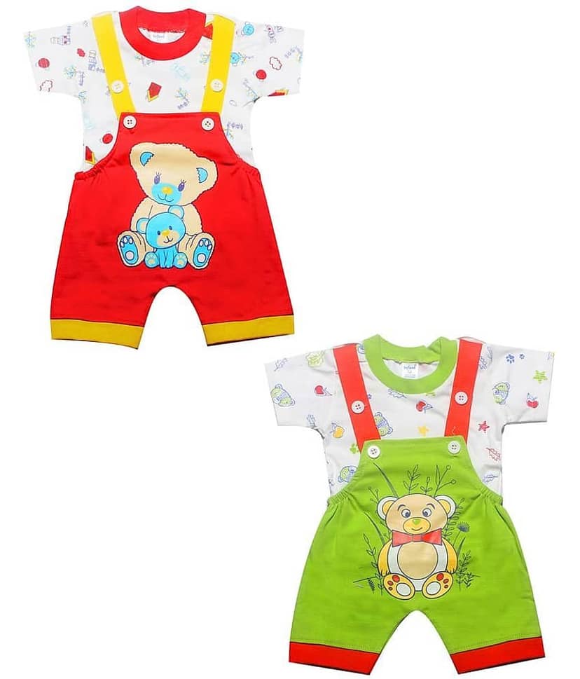 INFANT Pack of 2 Baby Boys 100% Cotton Bodysuit ( Red & Yellow )