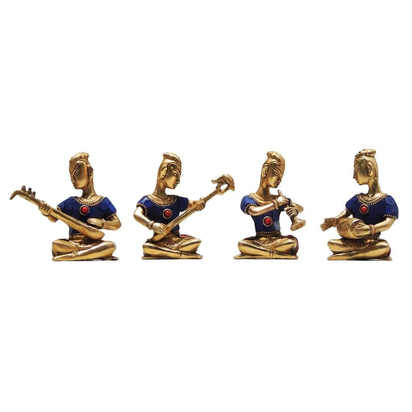 Brass Showpiece Musical Set Small Statue, Height : 4 Inch (BSMAS082) view 2