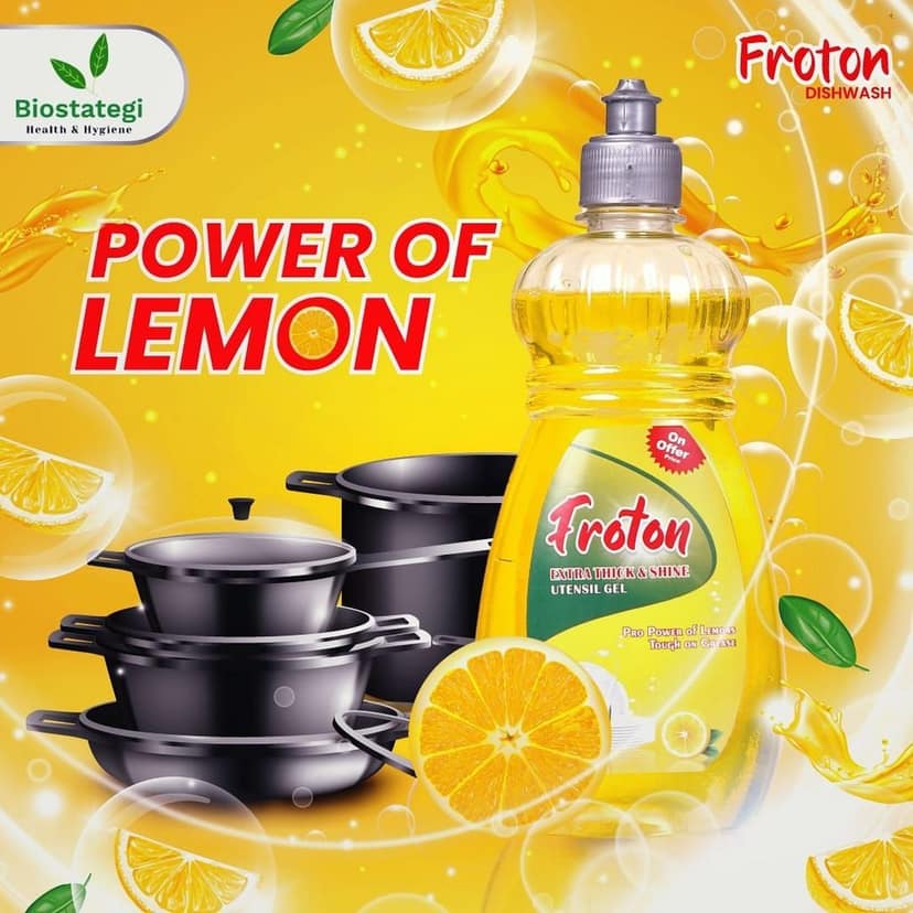 Froton Dishwash Liquid yellow Lemon 500ml Pack of 5 view 5