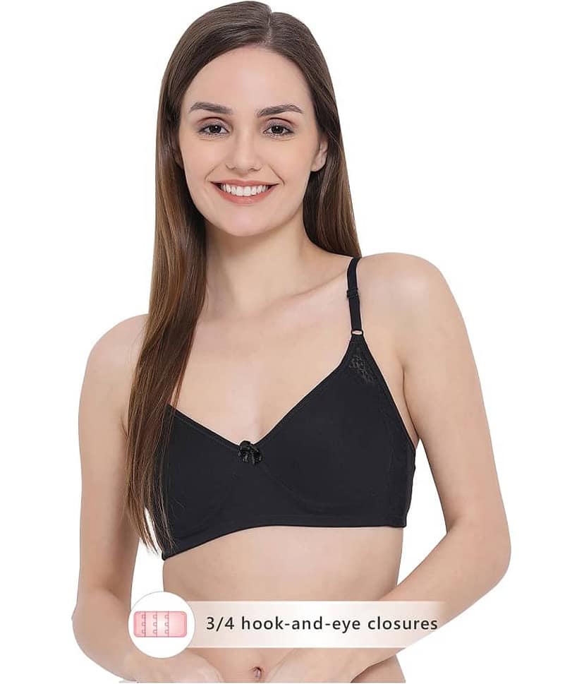 Clovia Cotton T-Shirt Bra - Black