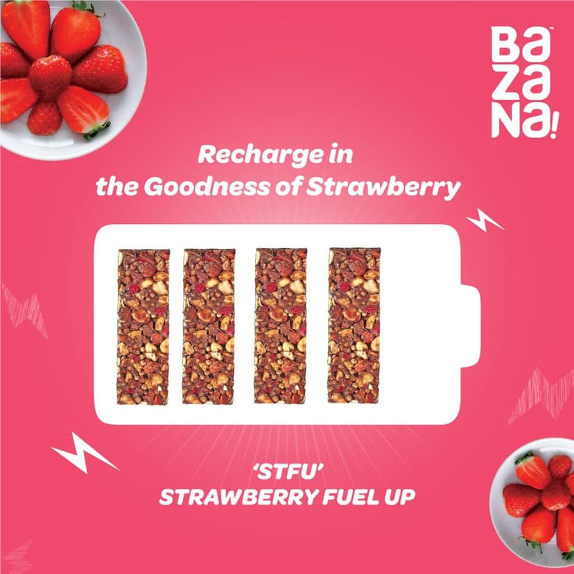 Bazana Raspberry Energy Bars (BRB) - Experience the Perfect Blend of Health and Delight with Healthy & Delicious Snack Bars (38g x 12) for an Invigorating Snacking Experience! view 2