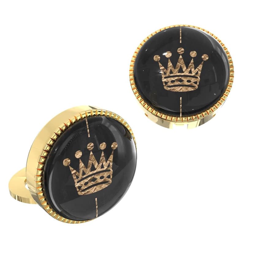 The Smart Buttons - Shirt Button Cover Cufflinks for Men - Crown Style view 8