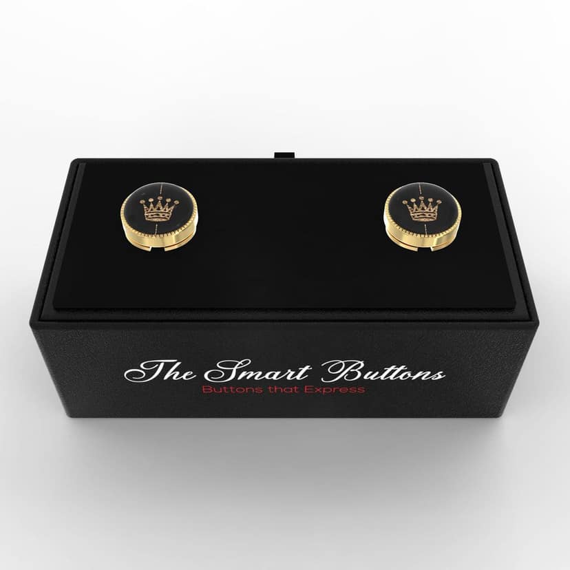 The Smart Buttons - Shirt Button Cover Cufflinks for Men - Crown Style view 9