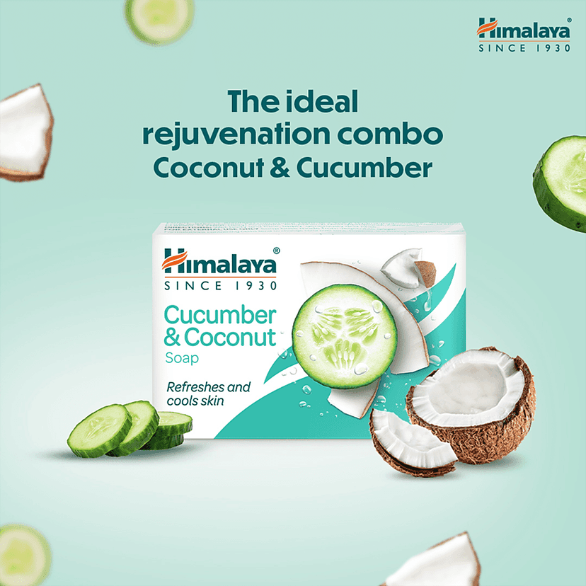 Himalaya Cucumber & Coconut Soap, Refreshes & Rejuvenates Skin, 75 G view 2