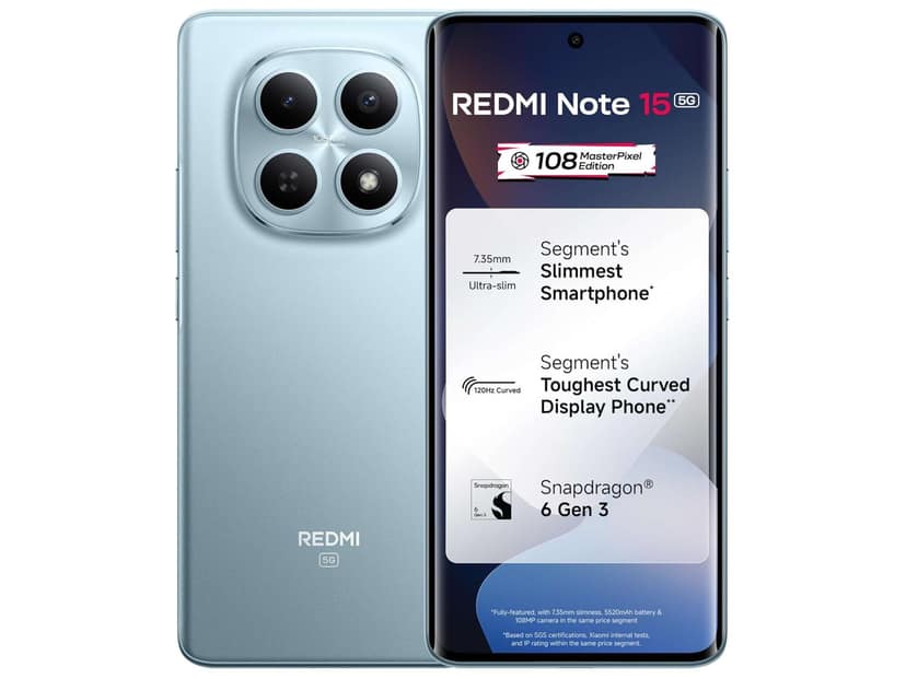 Redmi Note 15 5G Smartphone 8GB RAM, 128GB Storage - Glacier Blue