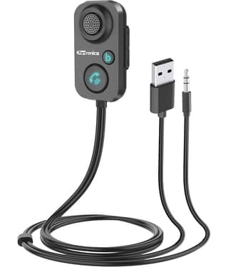 Portronics AUTO 12 in-Car Bluetooth Receiver for Handsfree Calling, Music System, Supports All Smartphones (Black)
