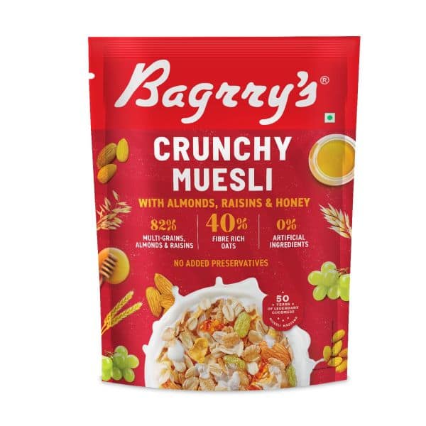 Bagrry's Crunchy Oat Clusters with Almonds Raisins and Honey Muesli 750 Gms