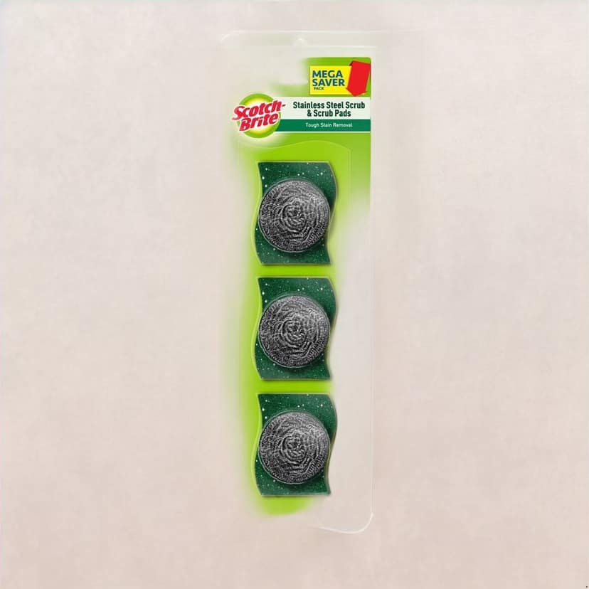 Scotch Brite Stainless Steel Scrub and Pads - Pack of 3