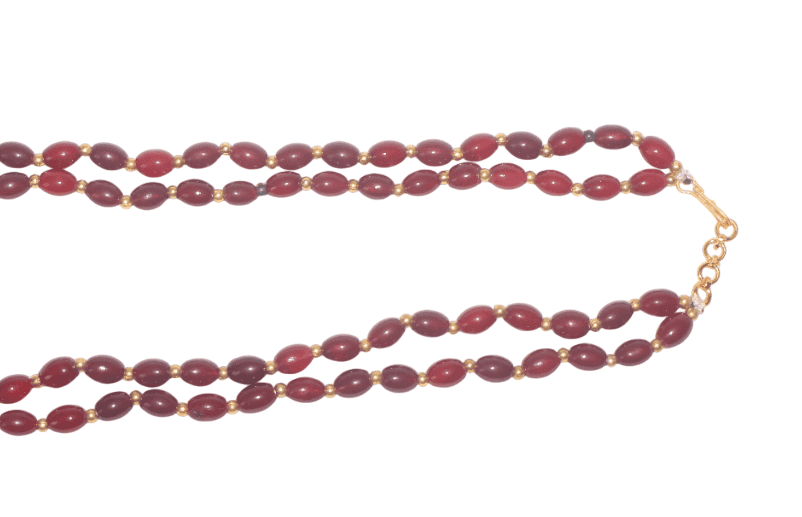 Ruby Bead Necklace with Exquisite Divine Pendant view 4