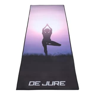 De Jure Fitness Dual Purpose (One Side Meditation Other Side Anti-Skid) Yoga Mat with Carrying Strap, Long & Wide, Anti-Slip Extra thick, Yoga Mats for Workout, Fitness, Yoga, Gym, Home & Pilates, Fabric Laminated EVA, 5 MM