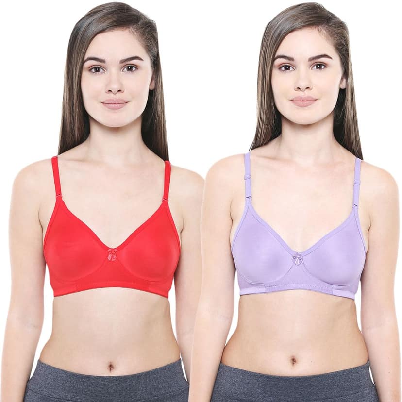 Bodycare Women Cotton Full Coverage Non Padded Regular Bra Pack - 2 E5554PURE