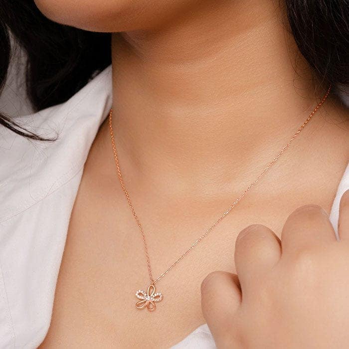 Rose Gold Floral Essence Necklace view 2