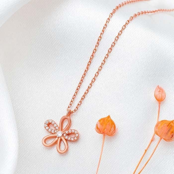 Rose Gold Floral Essence Necklace view 3