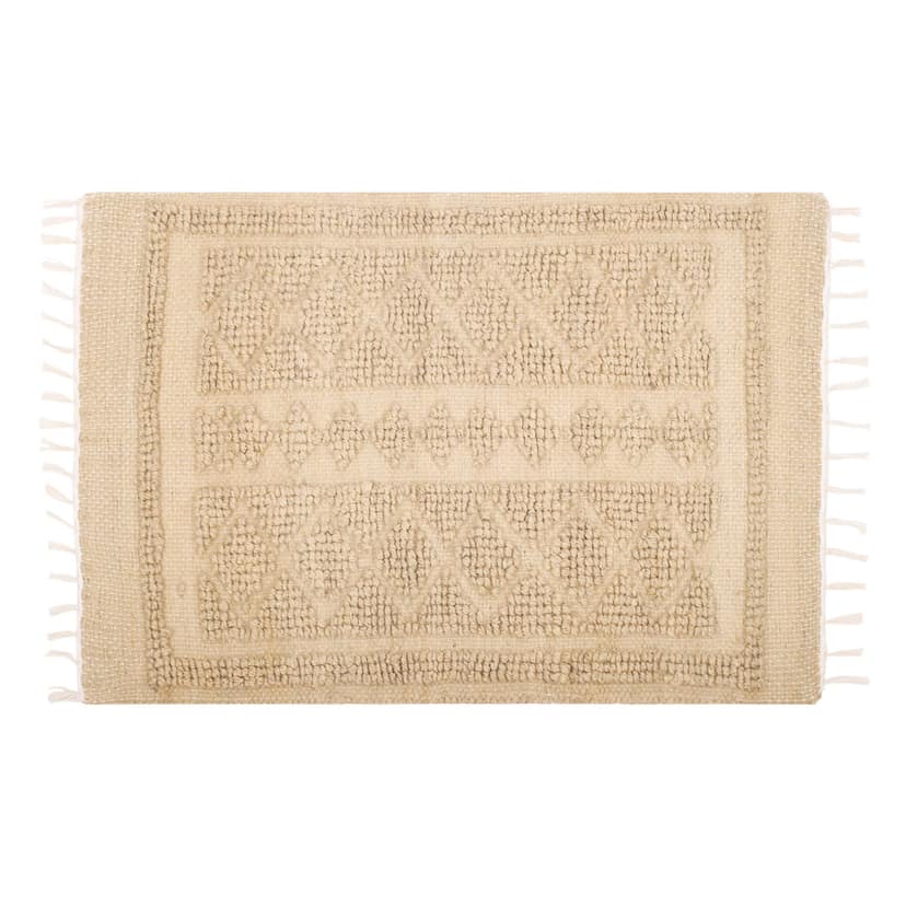 Raiganj Crafts Natural Comfort: Experience Serenity with our Eco-Friendly Handmade Jute and cotton fabric Mat|doormat Home Kitchen |Office| Bathroom & Home | Living Room| Bedroom