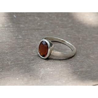 JAIPUR GEMSTONE-gomed/hessonite adjustable silver plated rings for men and women view 2