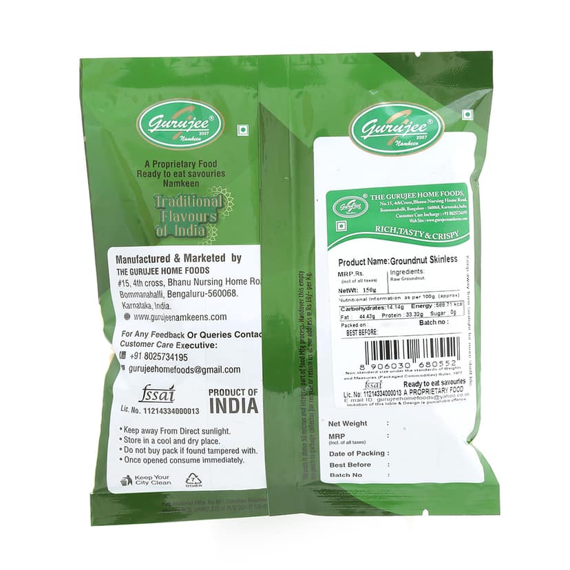 Gurujee Namkeen Groundnut Skinless, 150 gm view 2