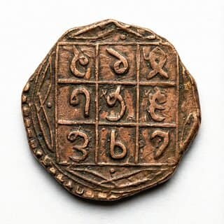 Ancient Scale/Taraju Zodiac Sign Silver Plated Ancient India Coin Heritage view 2