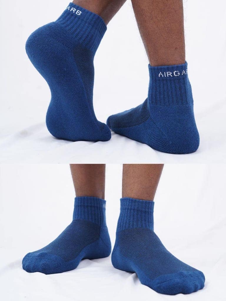 AirGarb Premium Cotton Cushioned High Ankle Socks Pack of 3 - HA3DGP (Free Size) Multi Color view 3