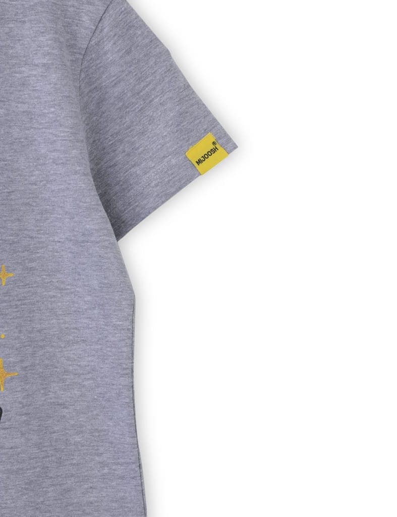 Girls T shirt Cotton Grey Heather Melange Queen of Selfie view 3