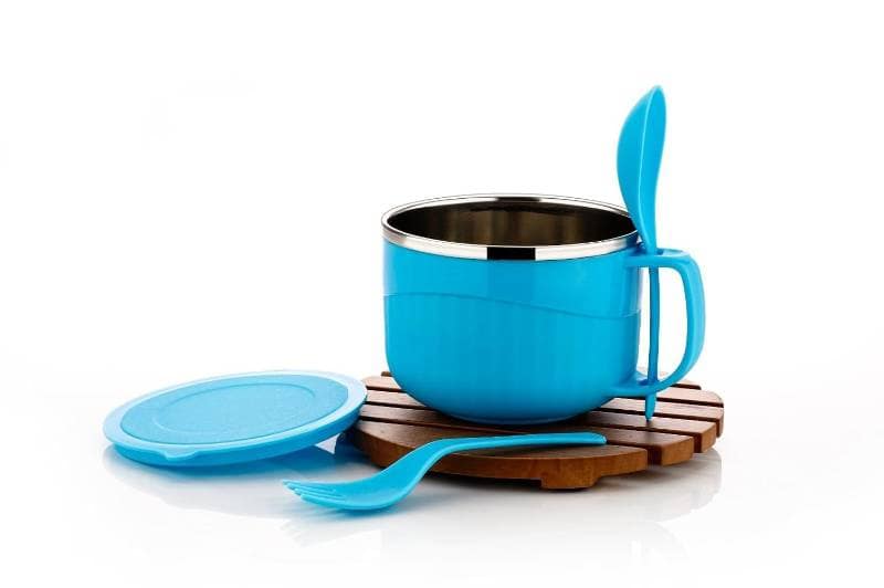 Maggie Bowl Noodles Soup Bowl (Blue) | Stainless Steel Interior | Daily Dining view 3